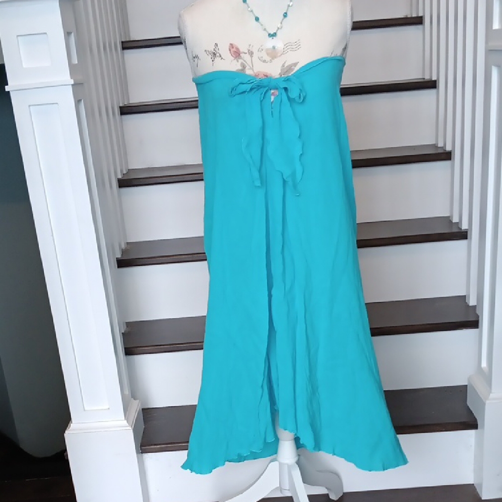 + Bikini Village turquoise Strapless Swim Beach Coverup